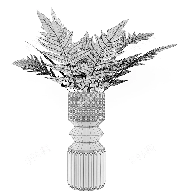 Elegant Fern Vase Bouquet 3D model image 2