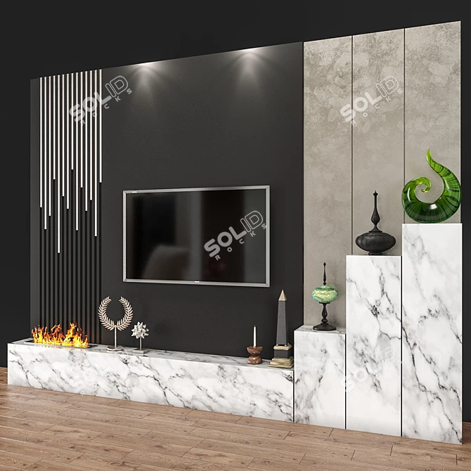 Sleek TV Wall Unit: Modern Design 3D model image 3