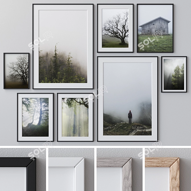 Multicolor Glass Photo Frame Set 3D model image 1