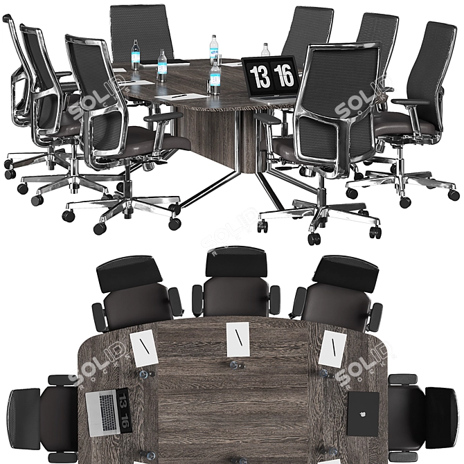 Modern Conference Table: Sleek Design, Spacious 3D model image 3