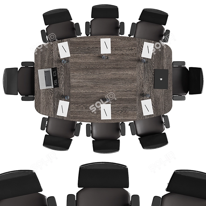 Modern Conference Table: Sleek Design, Spacious 3D model image 4