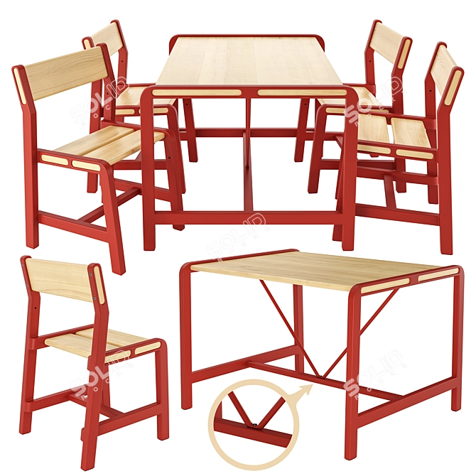 Ypperlig Ikea Kids Table 3D model image 1