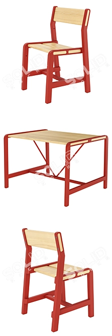 Ypperlig Ikea Kids Table 3D model image 2