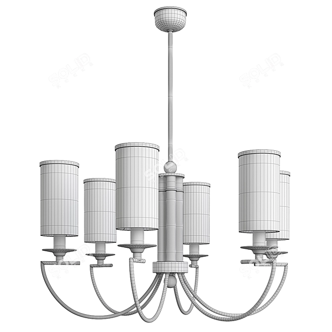 Elegant Kutek Lea Chandelier 3D model image 2