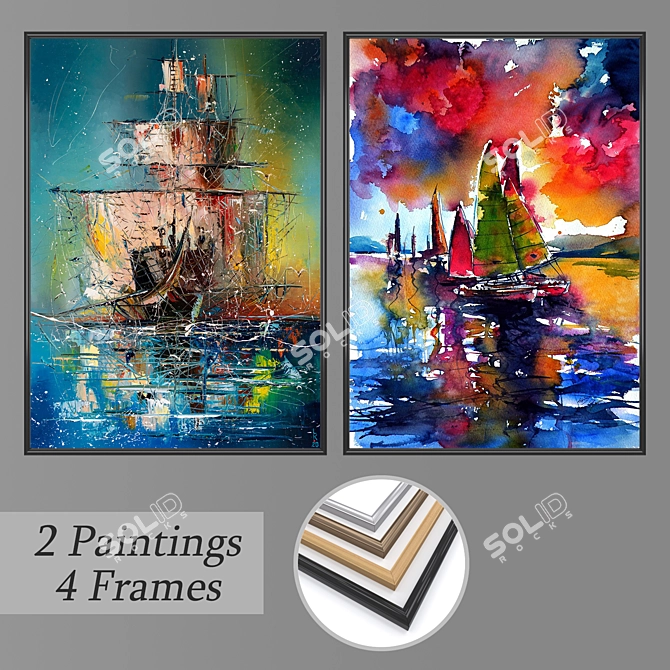 Elegant Wall Art Set 3D model image 1