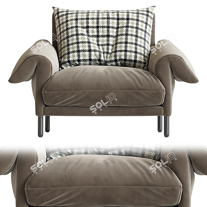 Cozy Alpine Armchair: Sancal's Sophisticated Comfort 3D model image 3