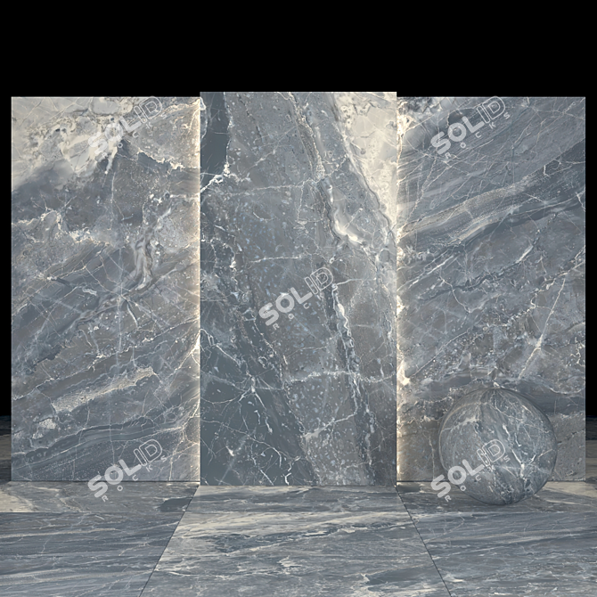 Elegant Alpin Black Marble Collection 3D model image 1