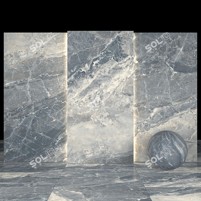 Elegant Alpin Black Marble Collection 3D model image 2