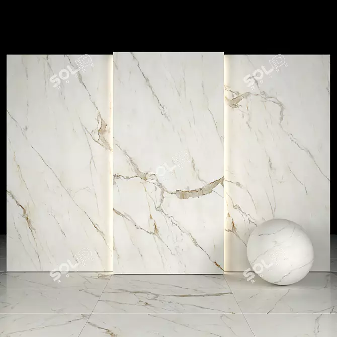 Luxury Calacatta Oro Marble Slabs 3D model image 1