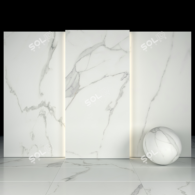 Elegant Afyon White Marble Collection 3D model image 1