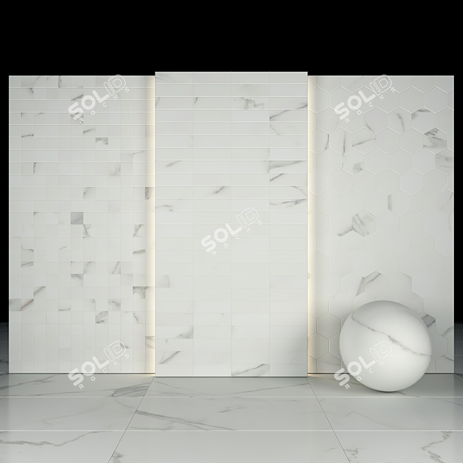 Elegant Afyon White Marble Collection 3D model image 3