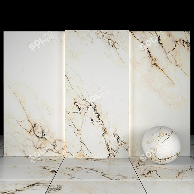 Calacatta Paonazzo 03: Luxurious Textured Marble 3D model image 2