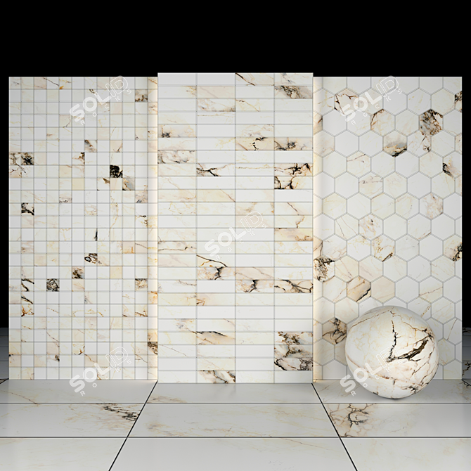 Calacatta Paonazzo 03: Luxurious Textured Marble 3D model image 3