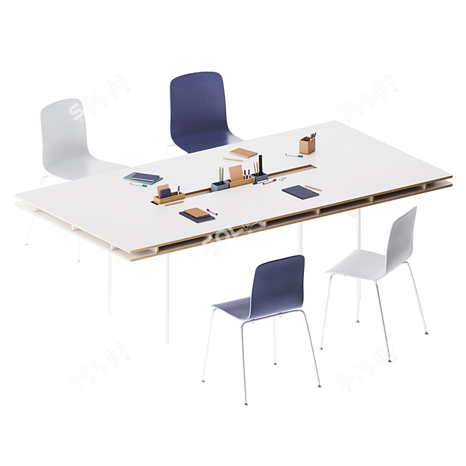 Sleek Studio Fact Table Set 3D model image 1