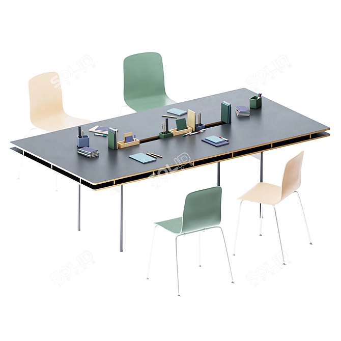 Sleek Studio Fact Table Set 3D model image 2