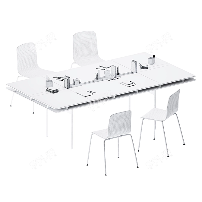 Sleek Studio Fact Table Set 3D model image 4