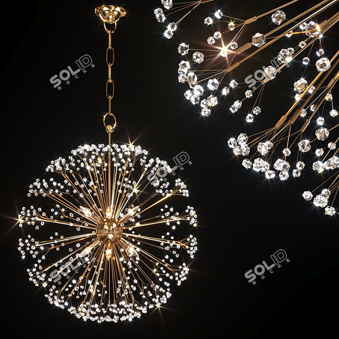 Aged Brass Chandelier: Hudson Valley Dunkirk 3D model image 1