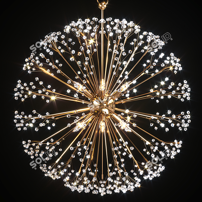 Aged Brass Chandelier: Hudson Valley Dunkirk 3D model image 2