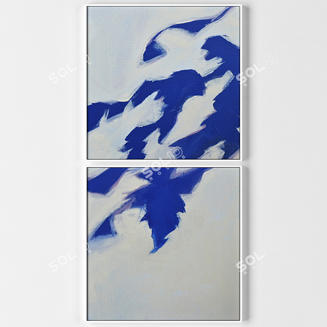 Modern Abstract Art Print Set 3D model image 1