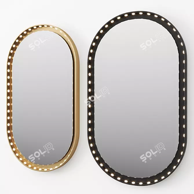 Sleek Oval Vanity Mirror: LED Backlight 3D model image 1