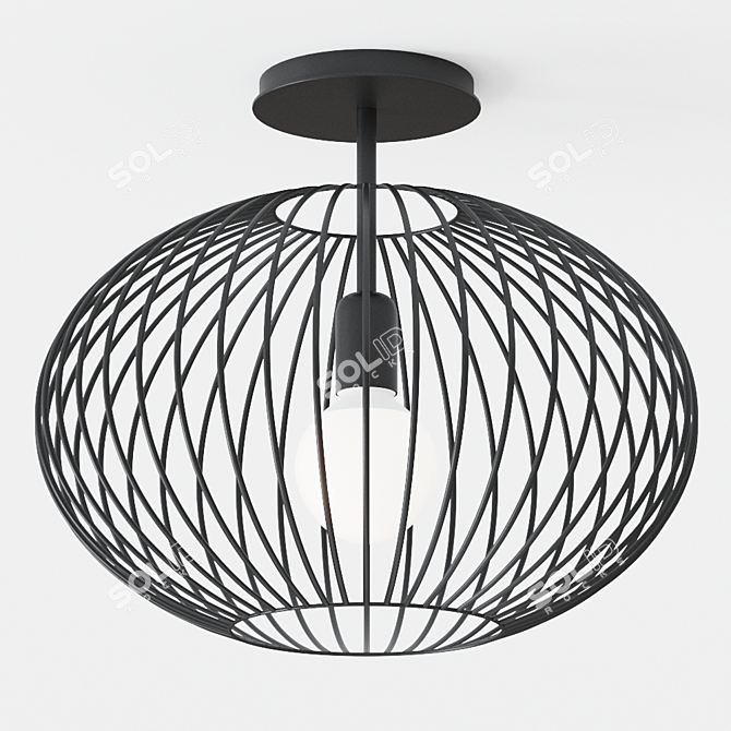 Titti 170/74: Sleek Steel Ceiling Lamp 3D model image 2