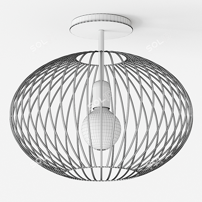 Titti 170/74: Sleek Steel Ceiling Lamp 3D model image 3