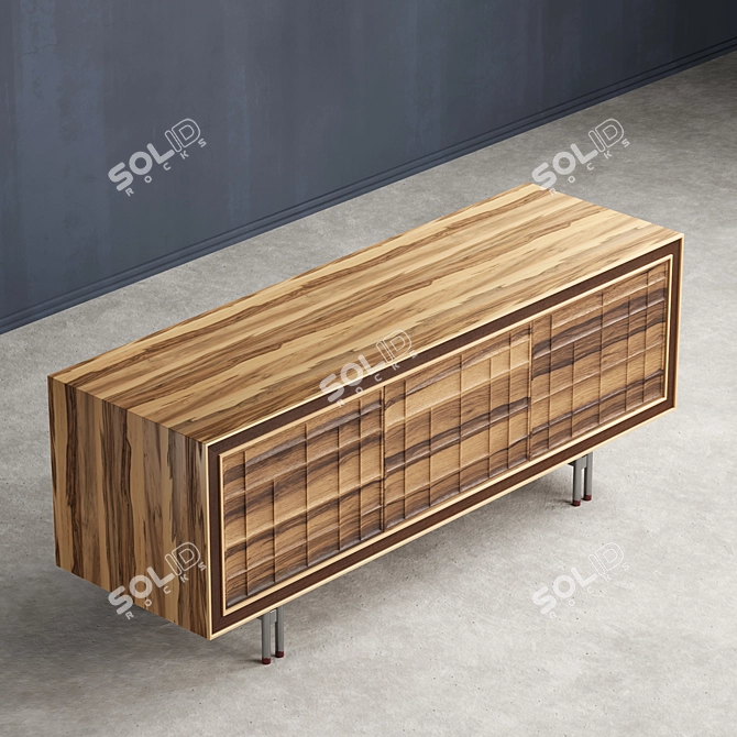 Rustic Wood Sideboard 3D model image 9