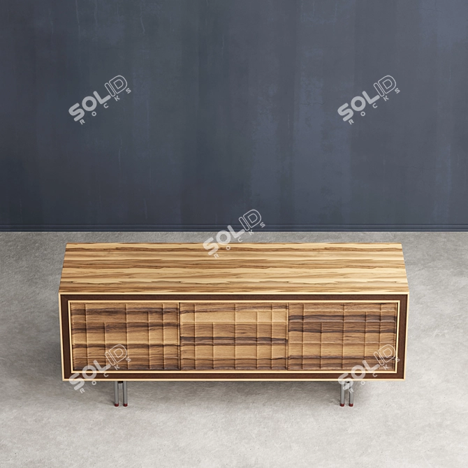 Rustic Wood Sideboard 3D model image 11