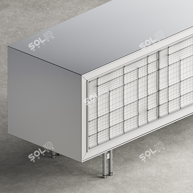 Rustic Wood Sideboard 3D model image 3