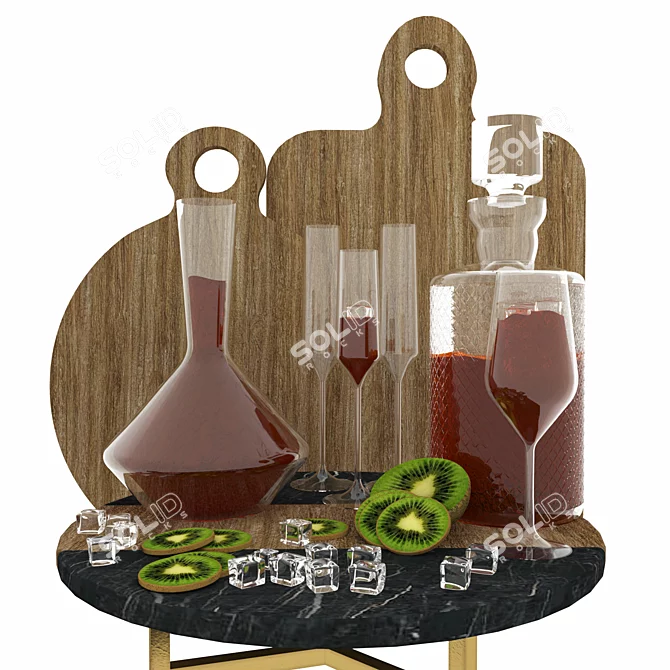 Fruit & Wine Set 3D model image 3
