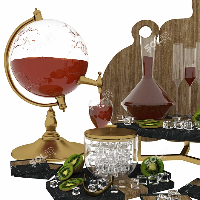 Fruit & Wine Set 3D model image 5