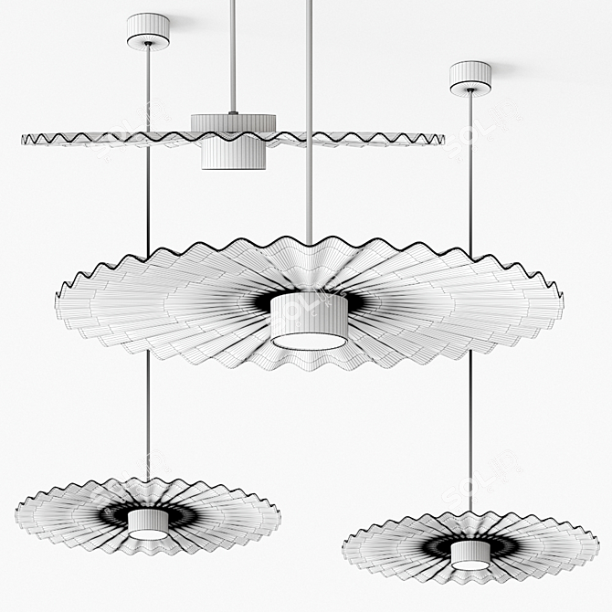 Plie: Contemporary Pendant Lamp 3D model image 2