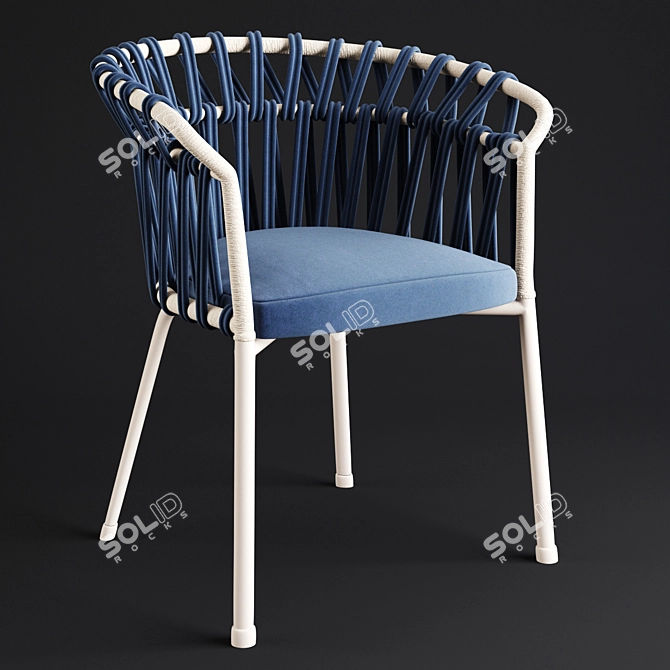 Emma Cross: Stylish Dining Armchair 3D model image 1