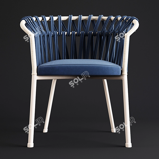 Emma Cross: Stylish Dining Armchair 3D model image 2