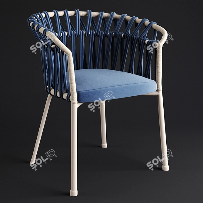 Emma Cross: Stylish Dining Armchair 3D model image 4