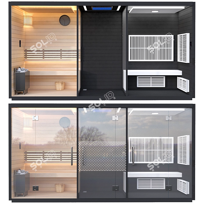 Deluxe Sauna Experience: Easy Setup, High Quality 3D model image 1