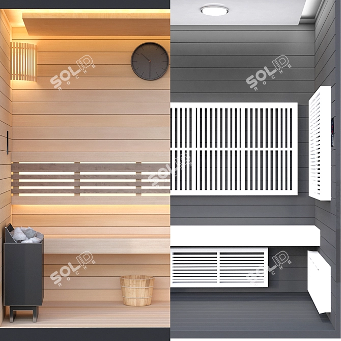 Deluxe Sauna Experience: Easy Setup, High Quality 3D model image 2