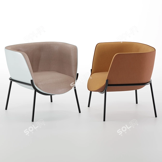 Bombom Velvet Armchair: Luxurious & Stylish Seating 3D model image 1