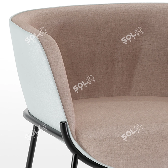 Bombom Velvet Armchair: Luxurious & Stylish Seating 3D model image 4