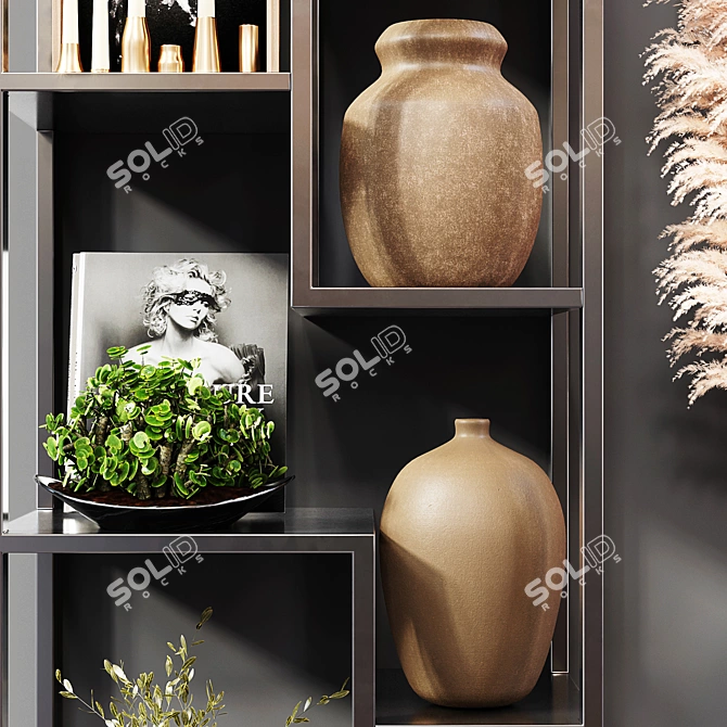 Elegant Decorativ Shelf: High-Poly Model 3D model image 3