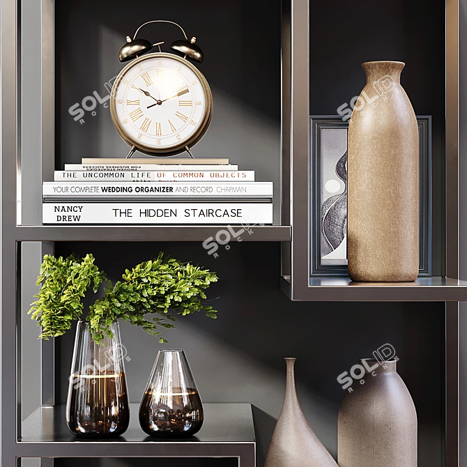 Elegant Decorativ Shelf: High-Poly Model 3D model image 4