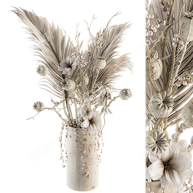 Papavet and Palm Dry Plants 3D model image 1