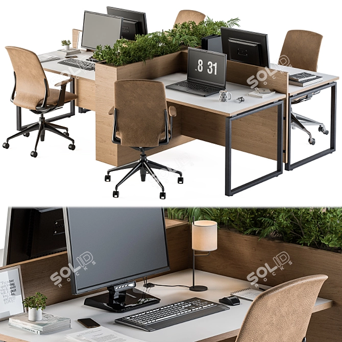 ErgoBoost Office Furniture Set 3D model image 2