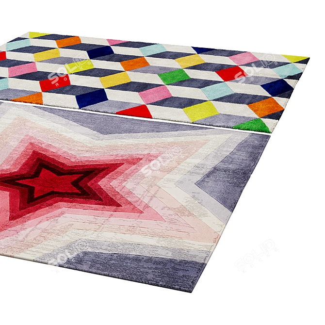 Elegant Poly Rug, Vet-Approved 3D model image 2