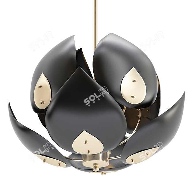 Elegant Lotus Chandelier 3D model image 1