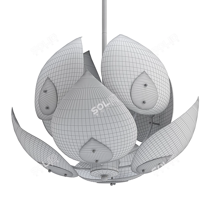 Elegant Lotus Chandelier 3D model image 2