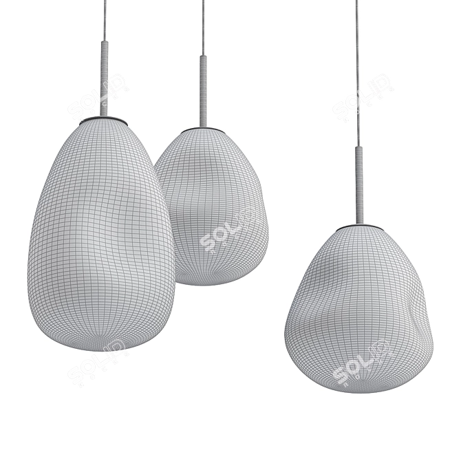 Elegant Glass Pendant Light 3D model image 2