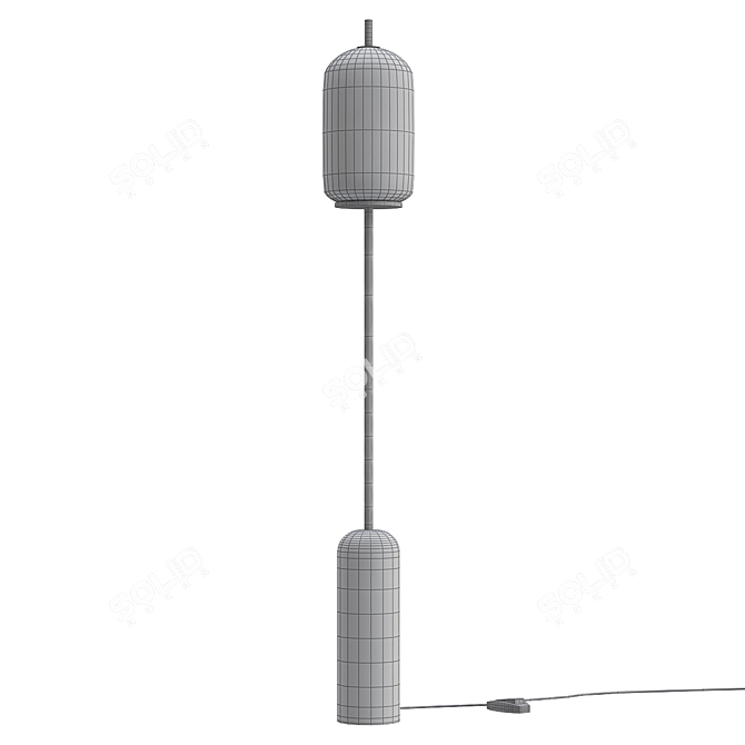 Modern Glass Glow Floor Lamp 3D model image 2