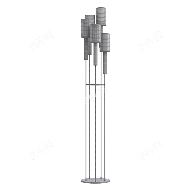 Mid-Century Gerald Thurston Floor Lamp 3D model image 1