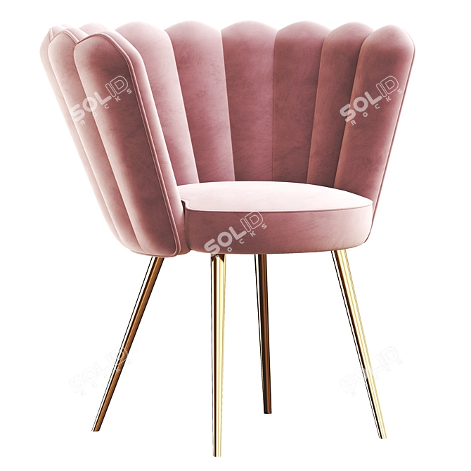 Rose Velvet Cocktail Chair: Stylish and Comfortable 3D model image 1